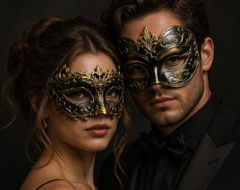 Sexy Face Mask For Men and Women, Venetian Style 3D Printed Masks, Matching Accessories For Romantic Date, Gift For Couple, Mysterious Mask