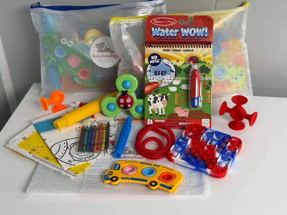 Toddler Busy Bag | Restaurant Activity Kit | Travel Toy for Kids | Screen-Free Quiet Time Play | Sensory Busy Bag Deluxe