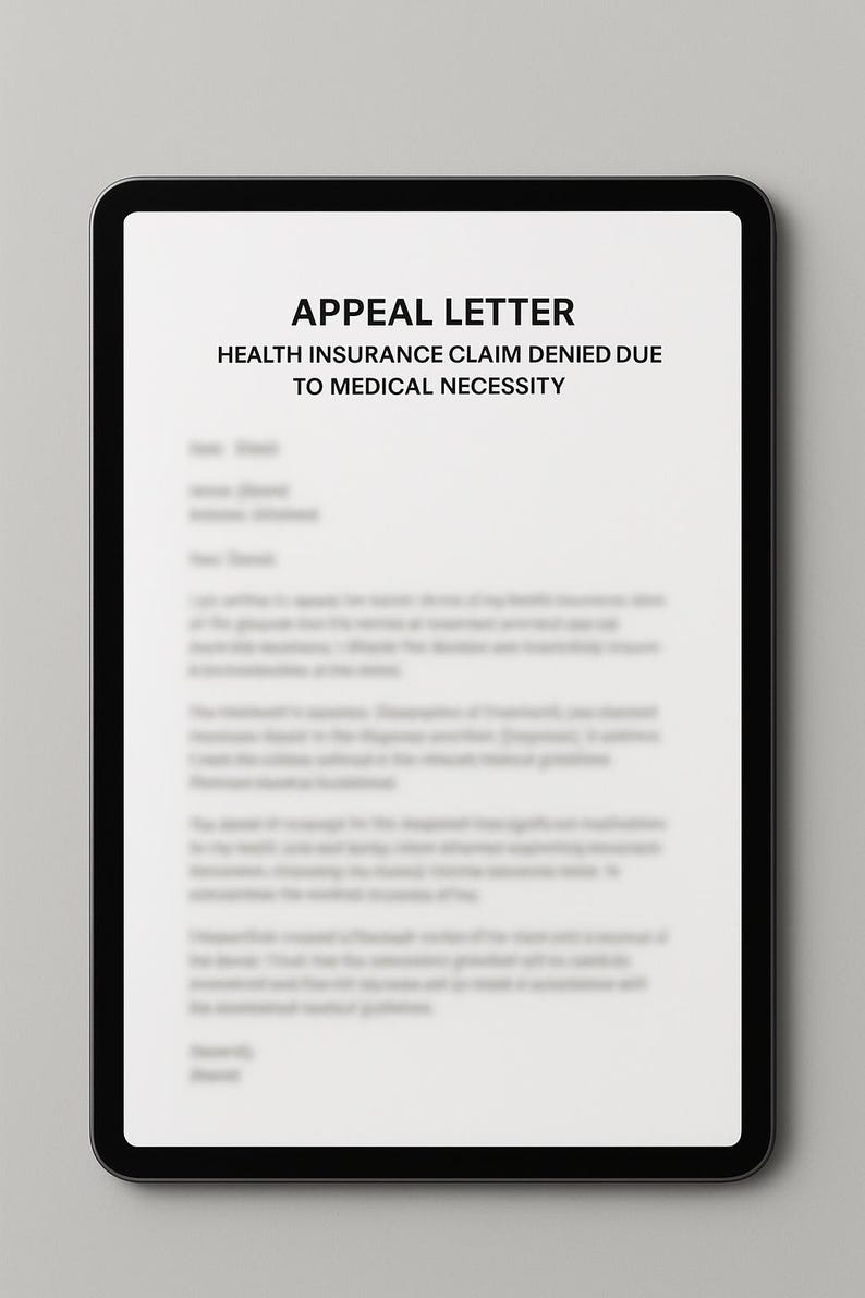 Attorney-drafted Appeal Letter for Denied Health Insurance Claim - Etsy