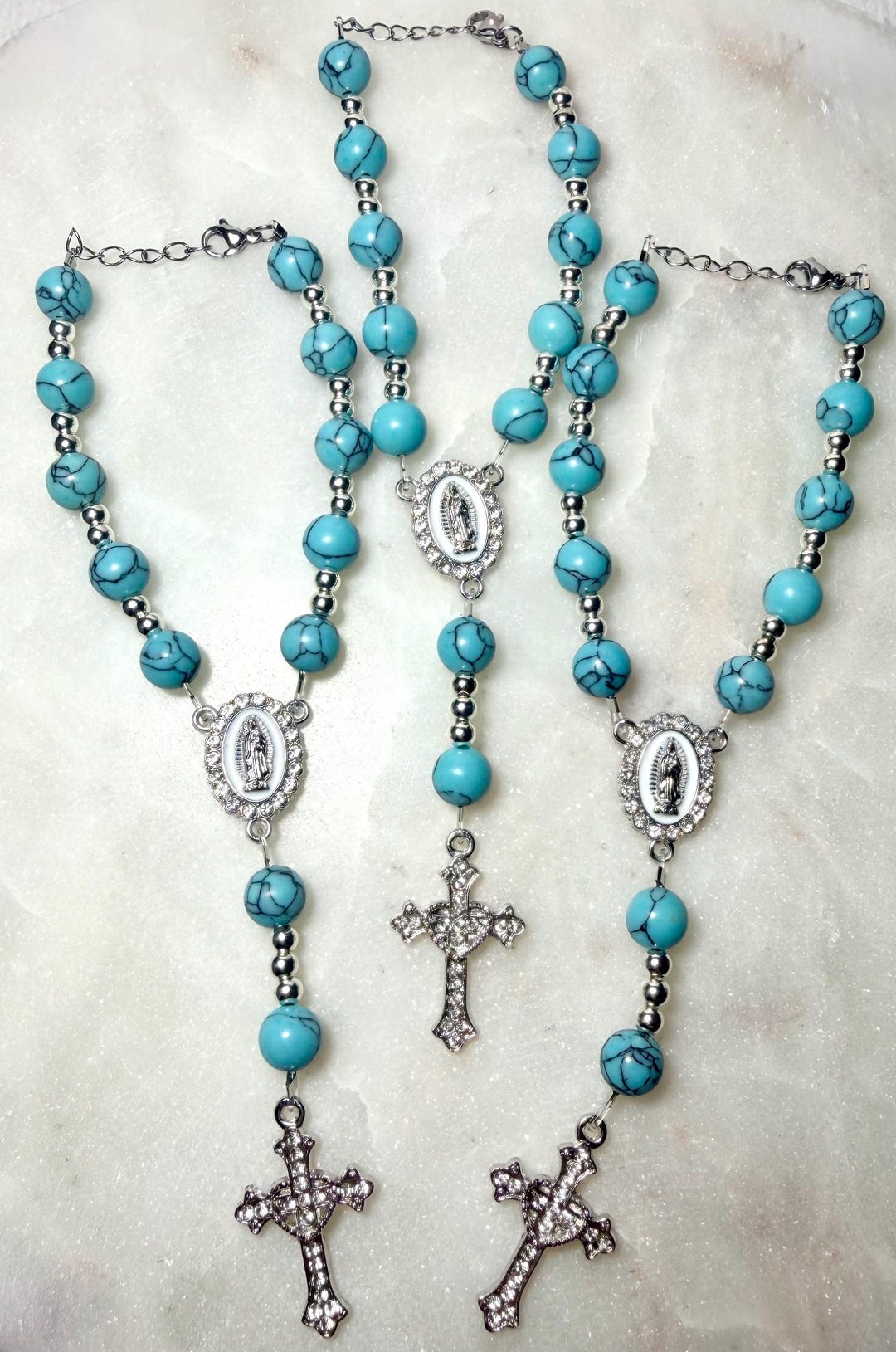 Azure Grace Car Charm Rosary - Etsy