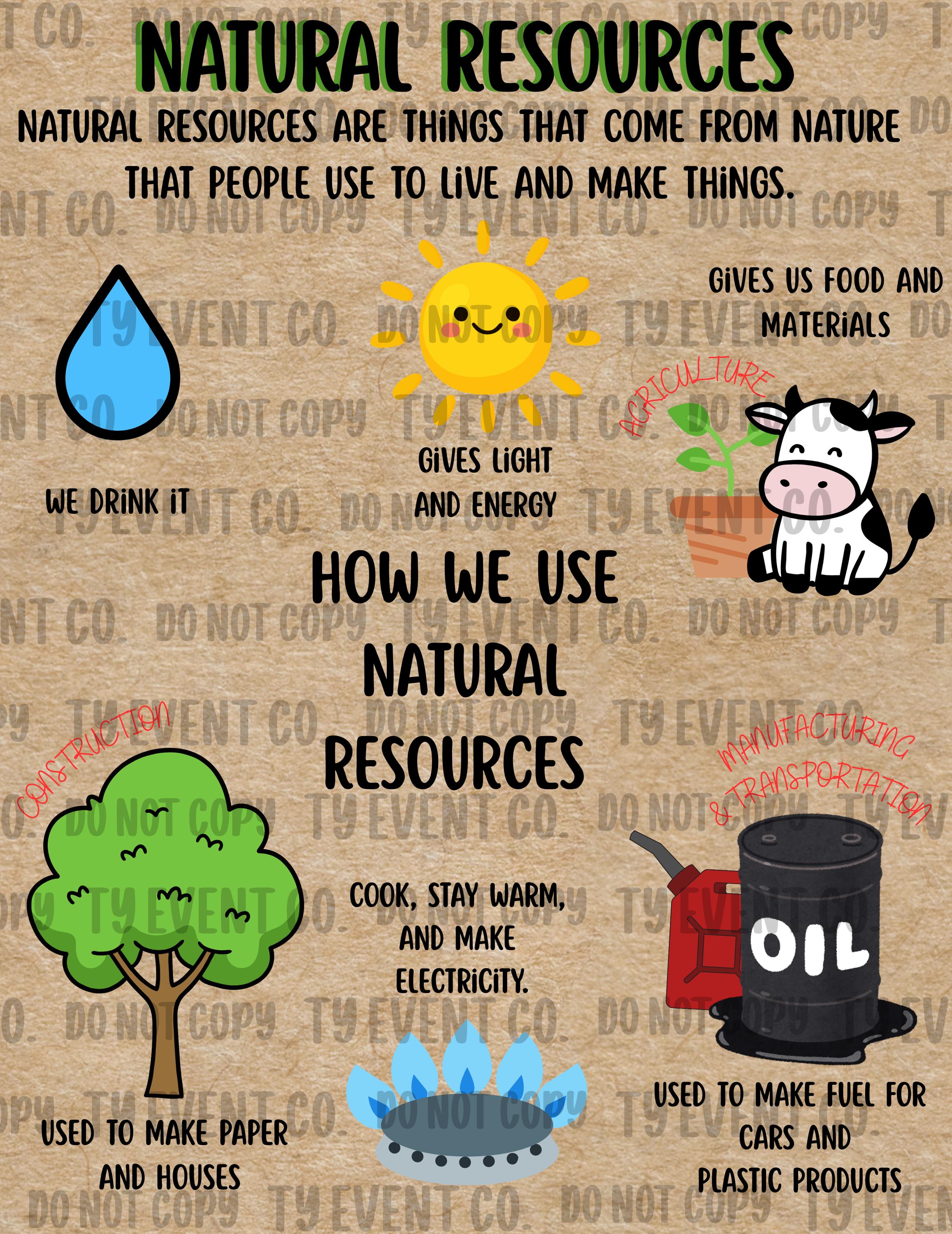 Natural Resources Anchor Chart | Editable Canva Teacher Poster 27x35 ...