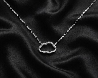 Collar de Nubes – - Zirconia Cúbica y Plata - Collar Minimalista para Todos los Días