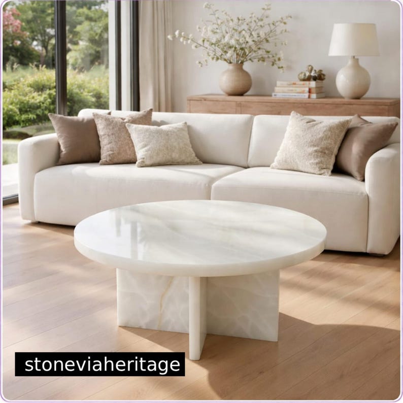 Modelul Tbl Crystal Onyx Stone Coffee Table – Handmade Polished Luxury Furniture - Etsy
