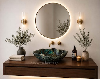 Labradorite Sink Basin Handmade Luxury Vanity Bathroom, Spa, Restroom Decor