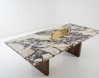 Calacatta Viola Marble Coffee Table Top – Handmade Italian Luxury Home Decor