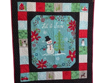 Snow Day Quilted Wall Hanging or Lap Quilt (45 X 49)