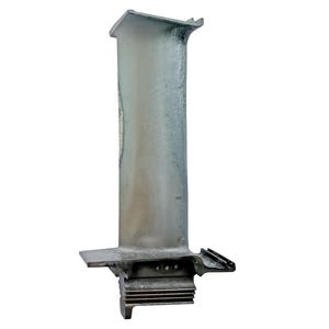 May include: A metallic gray turbine blade with a complex shape, featuring a rectangular base and a curved, elongated body. The blade has a textured surface and is designed for high-performance applications. The logo "CLZ AVIATION" is visible.