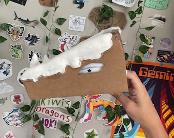 Cardboard moving eye dragon puppet base!