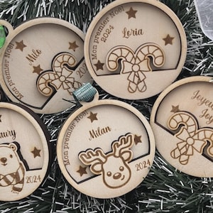 Set di 4 palline di Natale, file svg di palline tagliate al laser (download digitale).