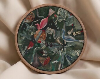 Abstract Botanical Wall Art, Modern Folk Art