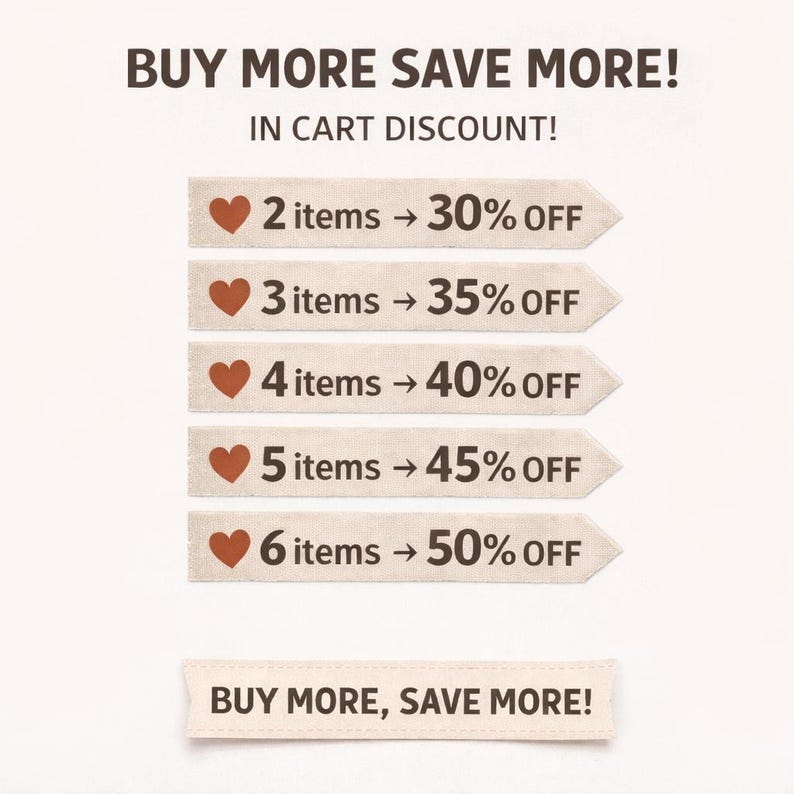 The image is a promotional graphic that encourages customers to buy more and save more by offering a discount on various quantities of items. It displays the percentage of discount for different quantities of items, ranging from 2 to 6 items, with the goal of increasing sales and customer satisfaction.