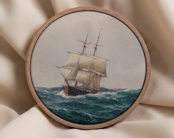 Stormy Sea Canvas Print – Tall Ship Nautical Wall Art
