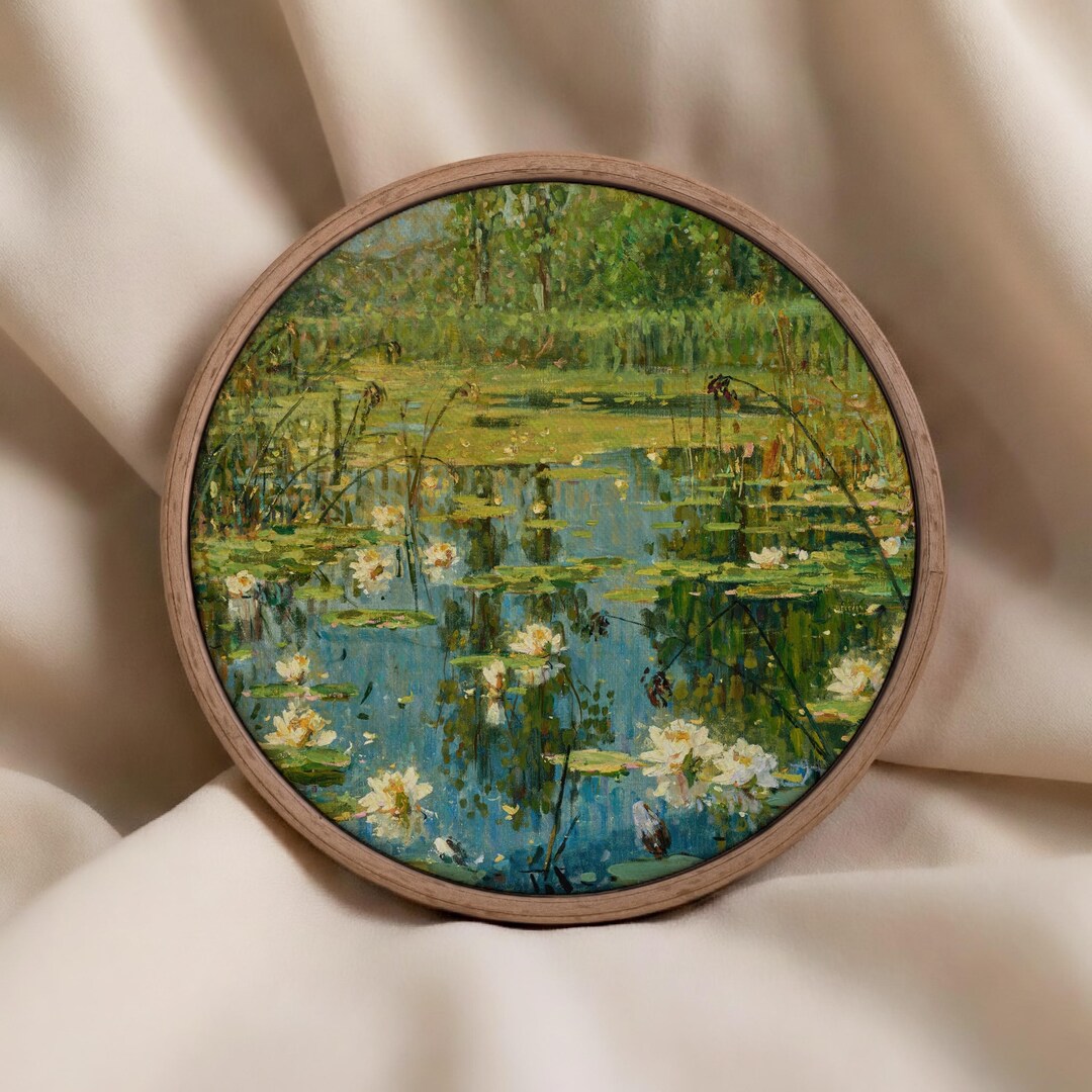 Impressionist Water Lily Pond Art Print, Vintage Landscape Wall Decor ...