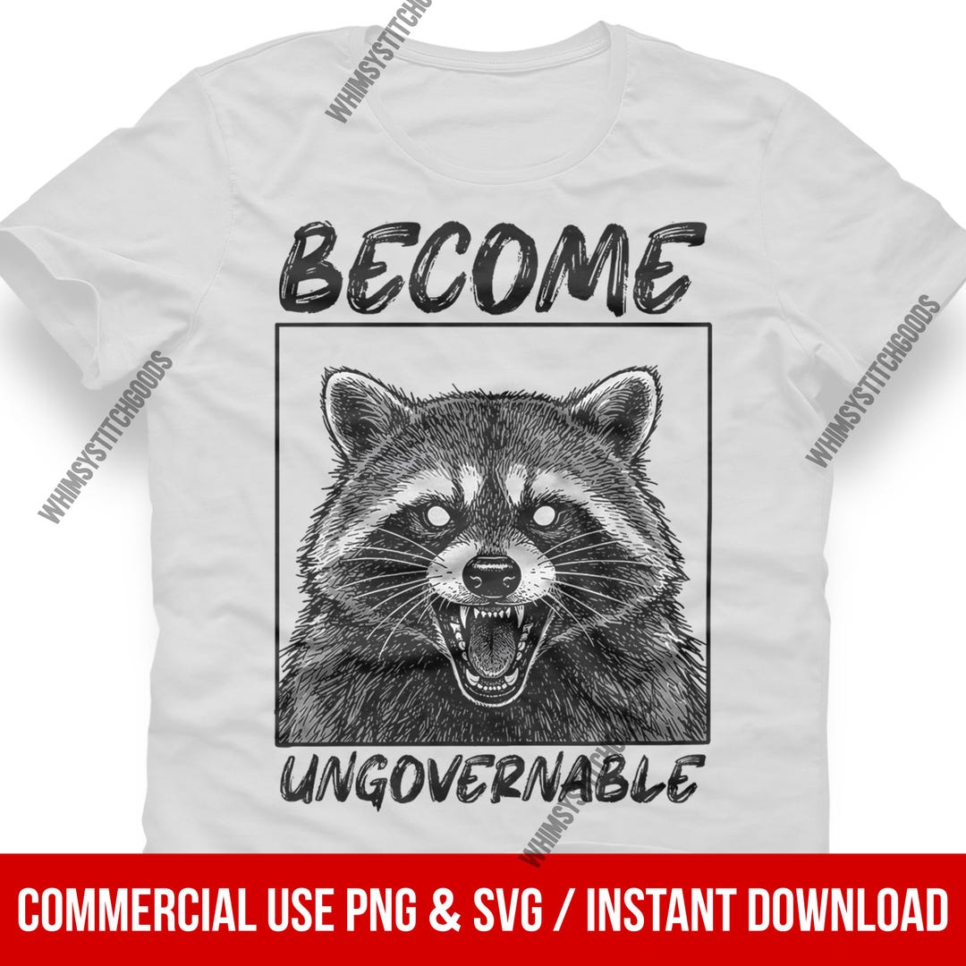 Become Ungovernable PNG: Fierce Raccoon Clipart Wild Animal Png Dark ...