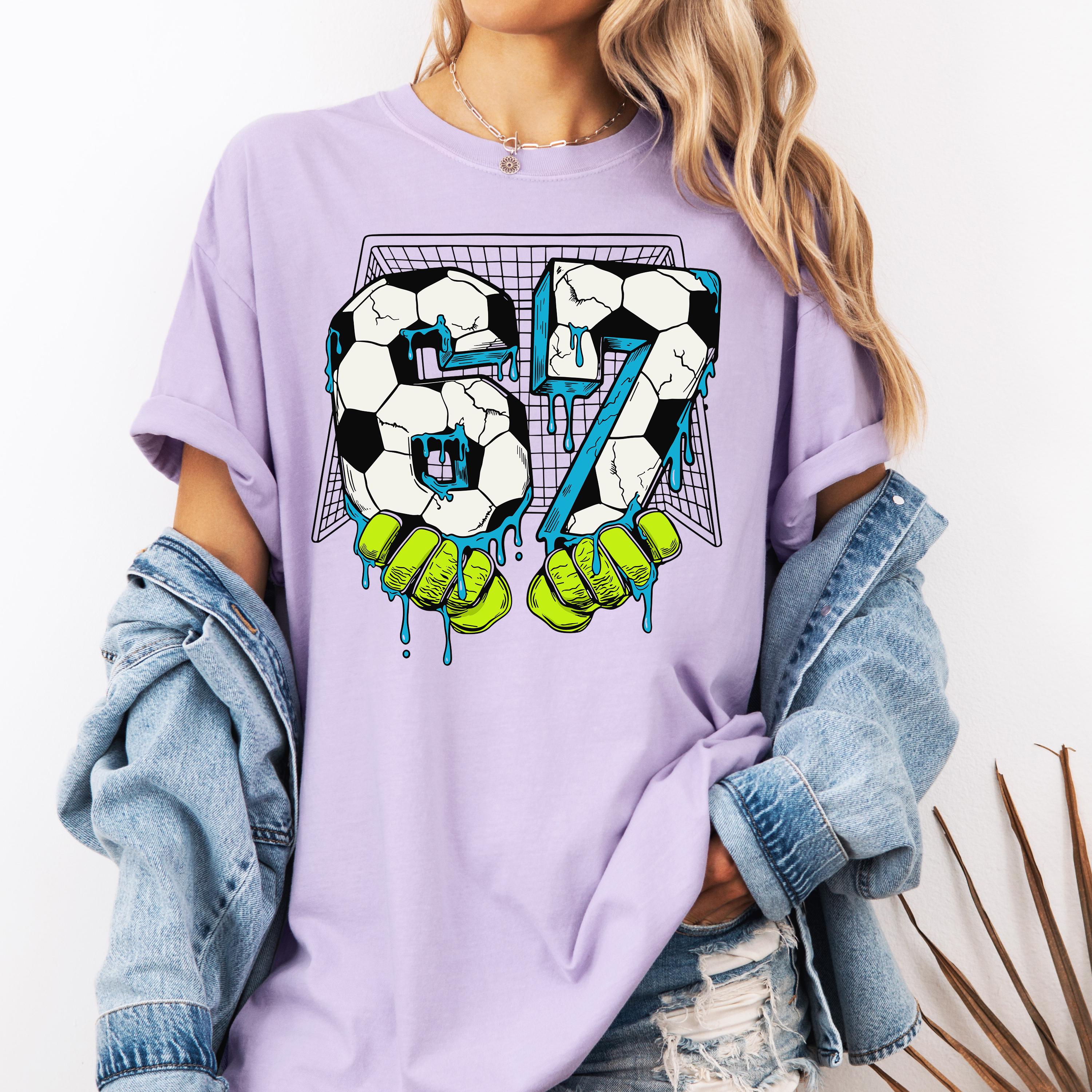 Soccer 67 Six Seven Funny Gen Alpha Meme Drip 67 Soccer PNG: Dripping ...