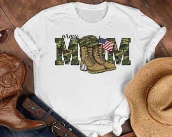 Army Mom PNG, Camo Boots US Flag, Soldier SVG File (Digital Download)