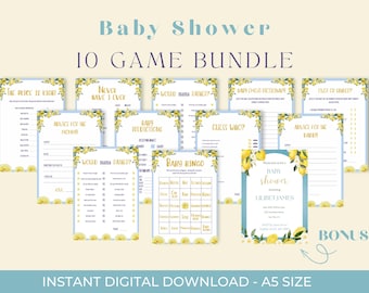 Lemon Baby Shower Games Bundle: 10 Printable Games + Invite (PDF)