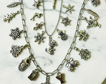 Build Your Own Silver Charm Necklace |Customize Your Antique Silver Pendant