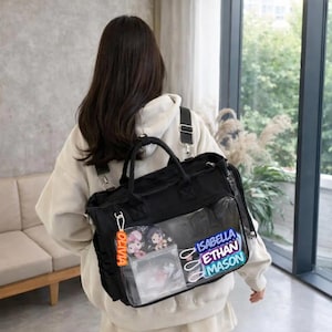 Ita Bag with Pin Display Insert,  Ita Bag Backpack, Clear Window Crossbody Bag, Customizable Ita Shoulder Bag, Kawaii Large Messenger Bag