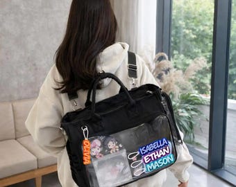 Ita Bag mit Pin-Anzeigeneinsatz, Ita Bag Rucksack, klare Fenster Umhängetasche, anpassbare Ita Schultertasche, Kawaii große Umhängetasche
