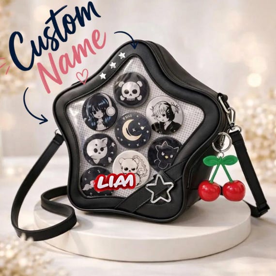 Star Ita Bag Backpack, Clear Window Pin Display Crossbody  display picture 2