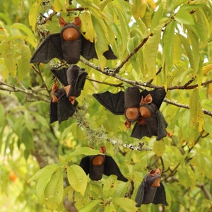 Bat ornament // waldorf nature table // fruit bat // waldorf toy // hanging bat // flying fox image 6