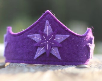 Purple Star Crown // Waldorf birthday crown // felt children's crown // dress up // wool felt // kids headband