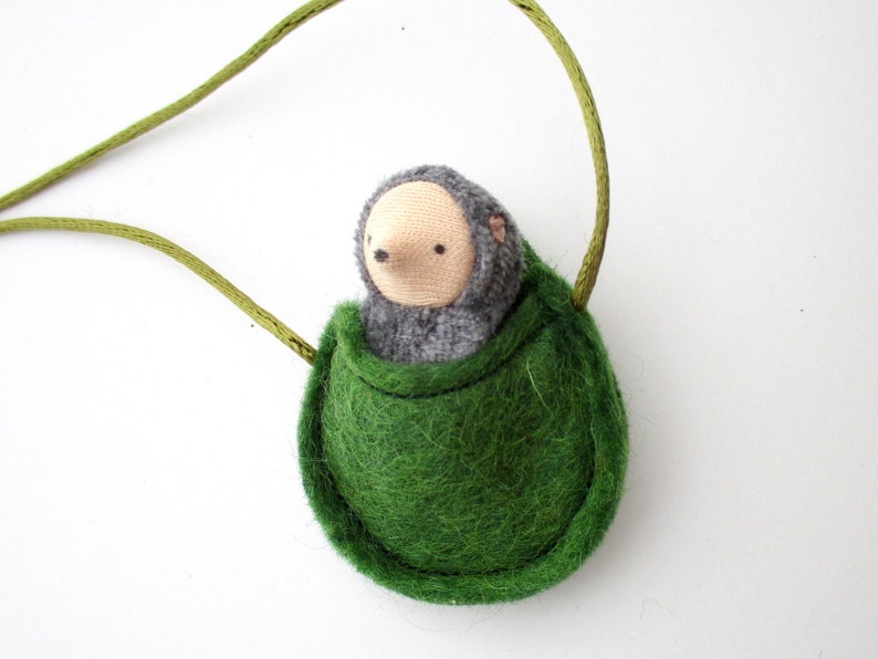 Small mole necklace waldorf miniature woodland animal natural toy NMG1 image 7