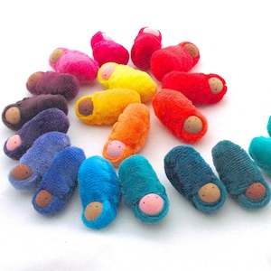 Little waldorf dolls// waldorf party favor // small  baby doll  // Easter // baby shower gift // peanut baby // bright assortment // PSL1