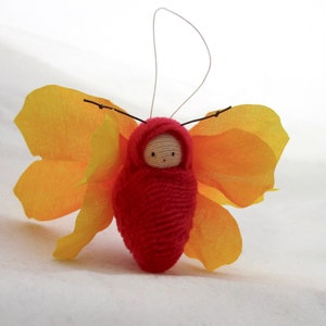 Fairie baby ornament butterfly child red fairy cute FBR1 peach