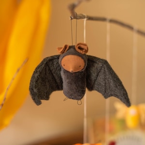 Bat ornament // waldorf nature table // fruit bat // waldorf toy // hanging bat // flying fox image 7