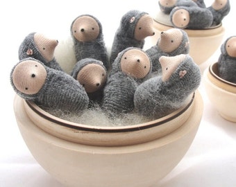 Small mole doll, waldorf toy, nature table, miniature mole