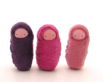 Miniature bunting dolls waldorf easter ornament peanut babies