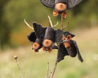 Bat ornament // waldorf nature table // fruit bat // waldorf toy // hanging bat // flying fox