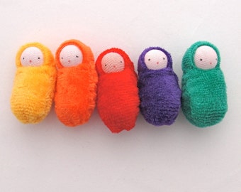 Little dolls waldorf party favor small bunting baby rainbow Easter basket peanut baby PSN1