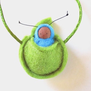 Caterpillar Children's Necklace, waldorf toy , leaf necklace , small world play image 2