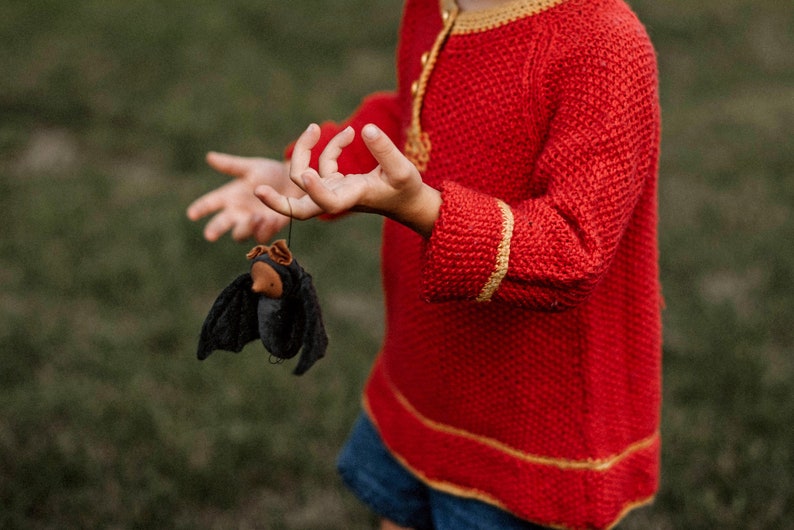 Bat ornament // waldorf nature table // fruit bat // waldorf toy // hanging bat // flying fox image 8