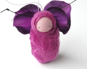 Fairy baby ornament // raspberry miniature doll // caterpillar // FB-2C1