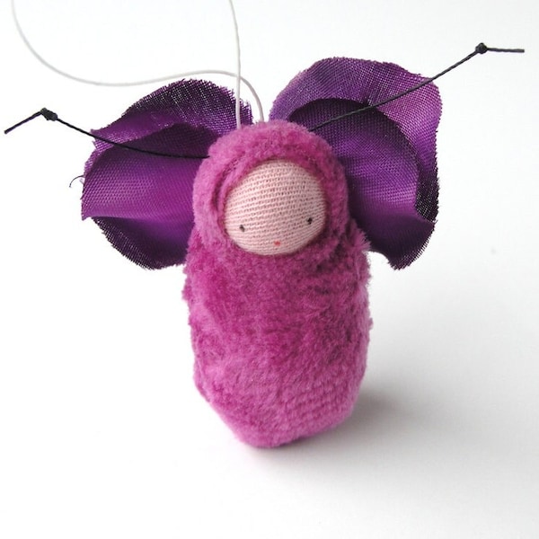 Fairy baby ornament // raspberry miniature doll // caterpillar // FB-2C1