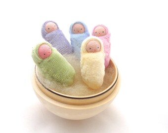 Little dolls waldorf party favor small bunting baby pastels peanut baby