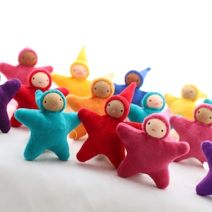 Small Star Doll // waldorf doll // soft doll // pocket doll // waldorf toy // cloth doll // multicultural doll // textile doll // small doll image 11