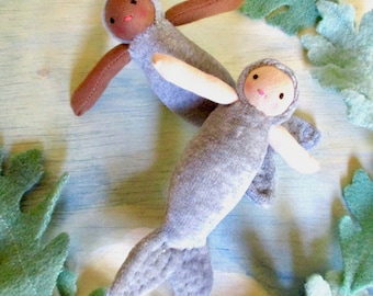 Selkie doll // Waldorf toy // pocket doll // handmade // fairytale toy // seal baby