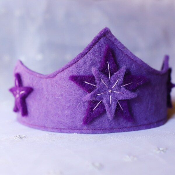 Purple Star Crown // Waldorf birthday crown // felt children's crown // dress up // wool felt // kids headband