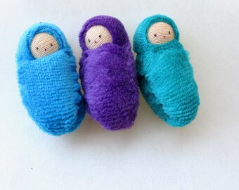 Miniature bunting dolls waldorf easter  ornament peanut babies PSC1