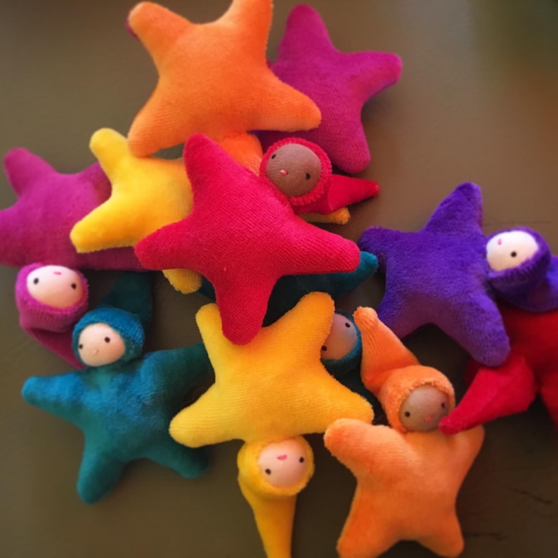 Small Star Doll // waldorf doll // soft doll // pocket doll // waldorf toy // cloth doll // multicultural doll // textile doll // small doll image 14