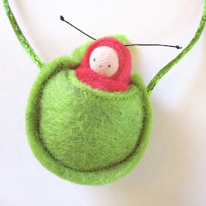 Caterpillar Children's Necklace, waldorf toy , leaf necklace , small world play image 6