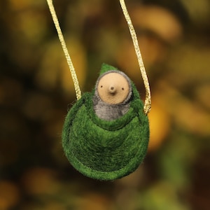 Small mole necklace waldorf miniature woodland animal natural toy NMG1 image 3