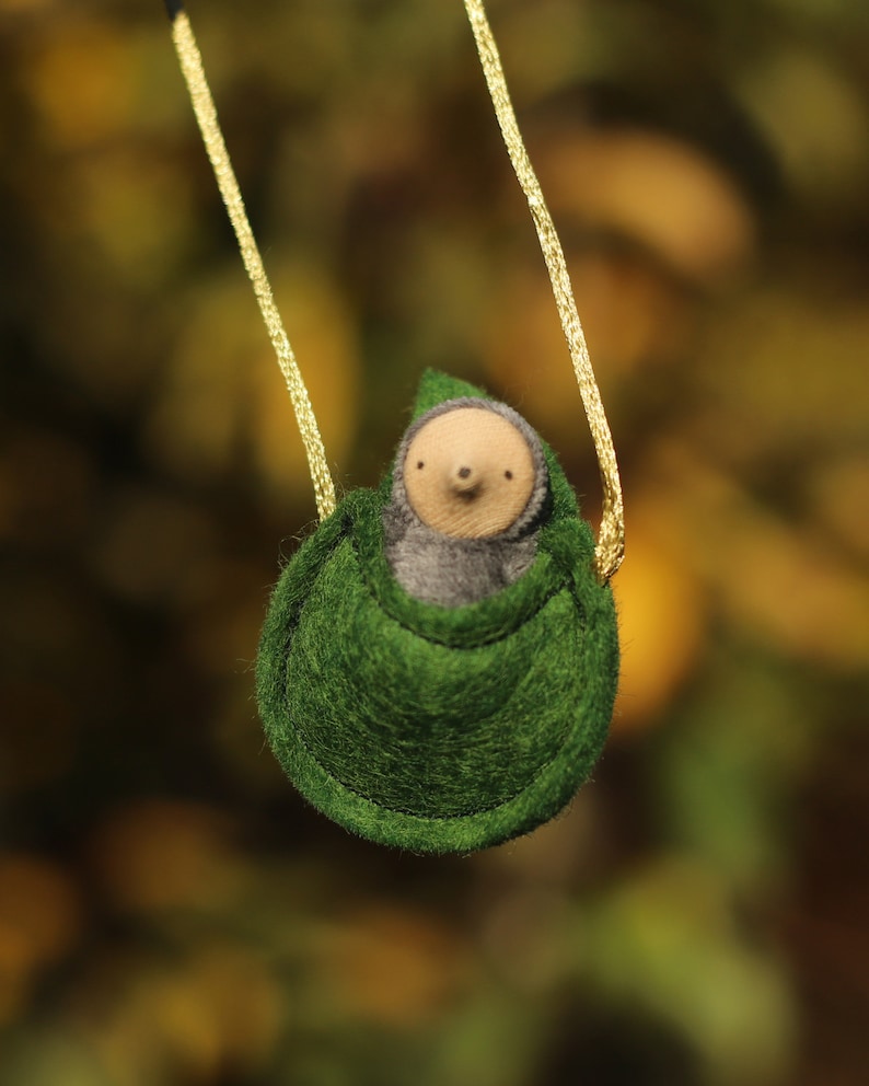 Small mole necklace waldorf miniature woodland animal natural toy NMG1 image 3