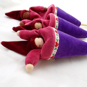 Cone Puppet // Popup Puppet // handmade puppet // peekaboo puppet // waldorf puppet // PP-rp
