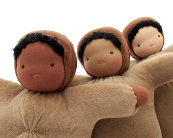 Waldorf Doll Tan // ecofriendly toy // natural fiber baby // cloth doll  // waldorf toy // cuddle doll  // gender neutral doll //  CDTN